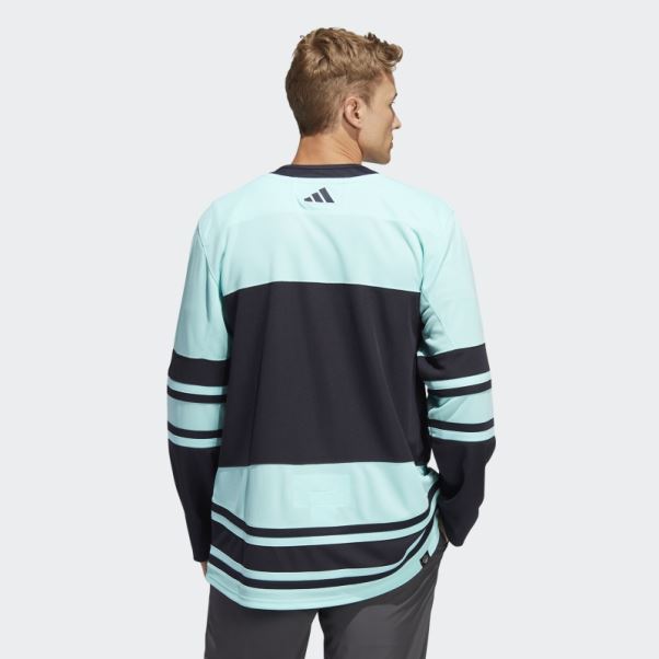 Maillot Adidas Kraken Authentique Revers Motmark Rétro énergie Aqua
