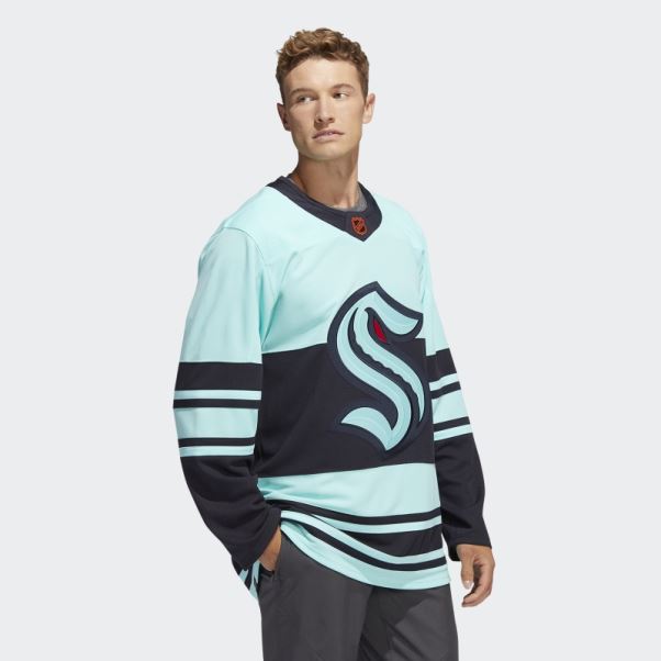 Maillot Adidas Kraken Authentique Revers Motmark Rétro énergie Aqua