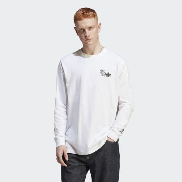 T-shirt Hack The Elite Graphique Manches Longues Blanc Adidas