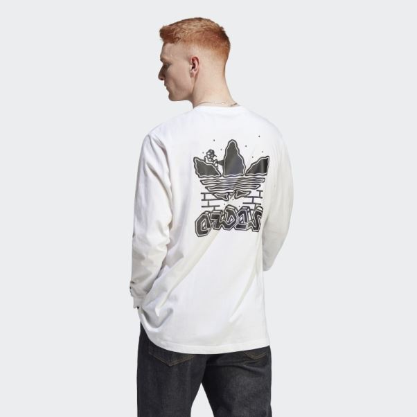 T-shirt Hack The Elite Graphique Manches Longues Blanc Adidas