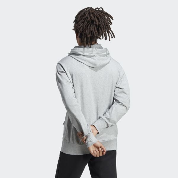 Sweat à Capuche Logo Essentials Adidas Gris Moyen