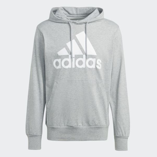 Sweat à Capuche Logo Essentials Adidas Gris Moyen