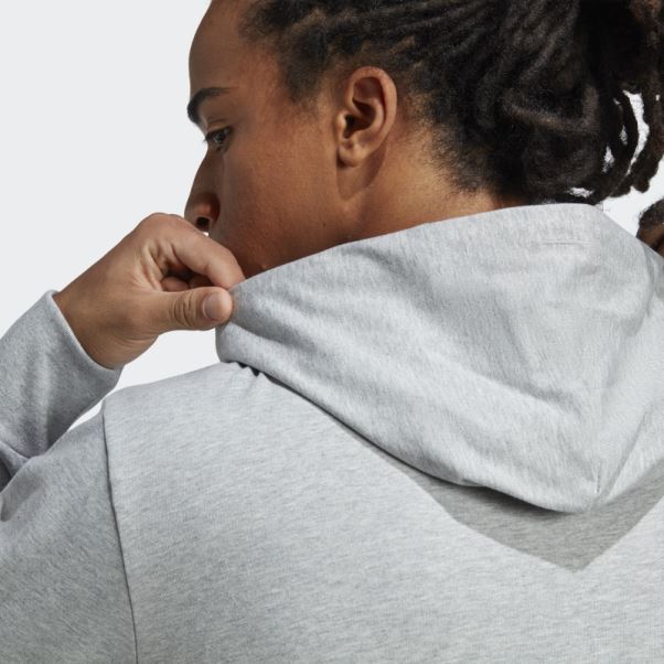 Sweat à Capuche Logo Essentials Adidas Gris Moyen
