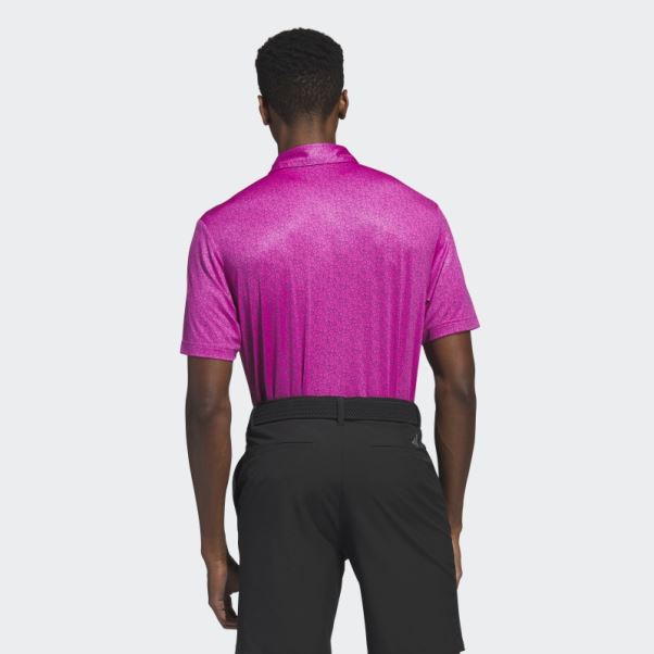 Polo De Golf Imprimé Fuchsia Adidas Ultimate365
