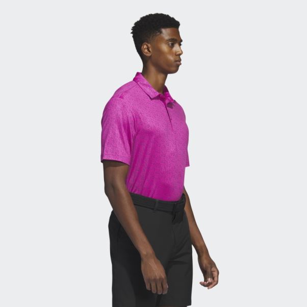 Polo De Golf Imprimé Fuchsia Adidas Ultimate365
