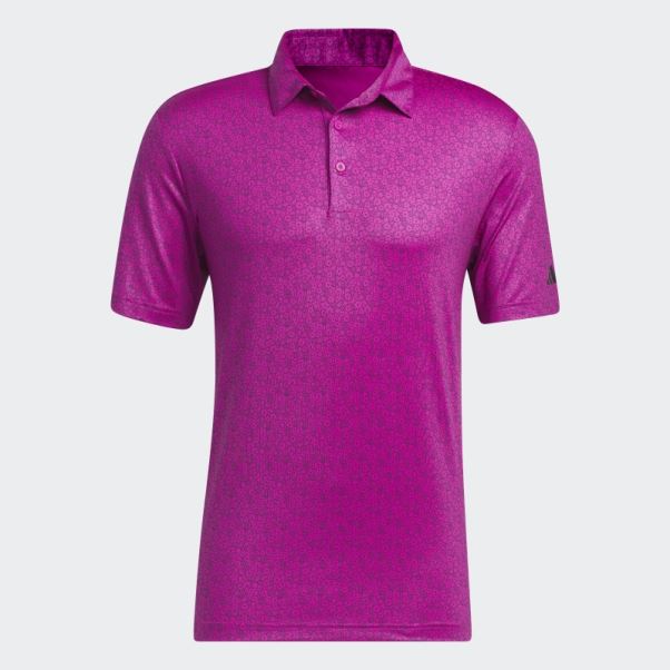 Polo De Golf Imprimé Fuchsia Adidas Ultimate365