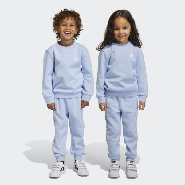 Ensemble Adicolor Crew Adidas Bleu Aube