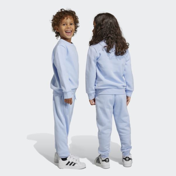 Ensemble Adicolor Crew Adidas Bleu Aube