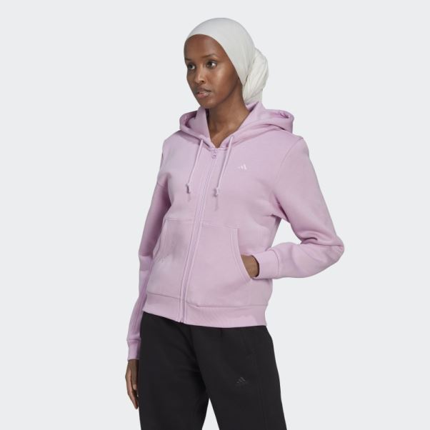 Sweat à Capuche Zippé En Polaire Adidas All Szn Lilas