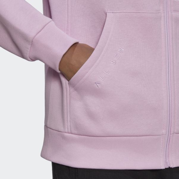 Sweat à Capuche Zippé En Polaire Adidas All Szn Lilas
