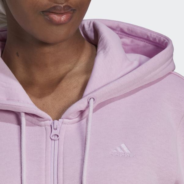 Sweat à Capuche Zippé En Polaire Adidas All Szn Lilas