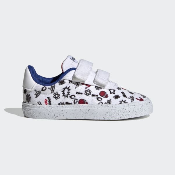 Chaussures Adidas X Marvel Vulc Raid3r Spider-man Scratch Blanc