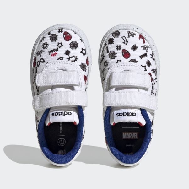 Chaussures Adidas X Marvel Vulc Raid3r Spider-man Scratch Blanc