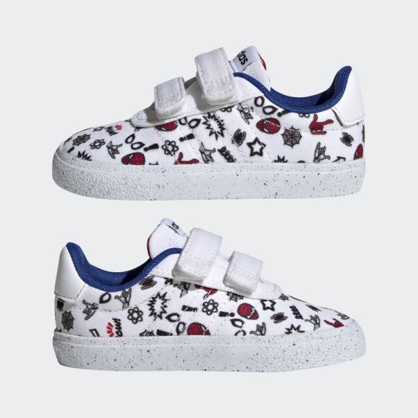 Chaussures Adidas X Marvel Vulc Raid3r Spider-man Scratch Blanc