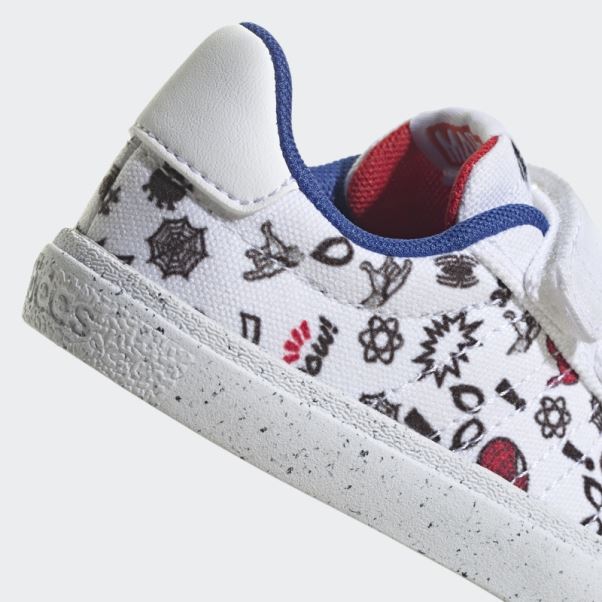 Chaussures Adidas X Marvel Vulc Raid3r Spider-man Scratch Blanc
