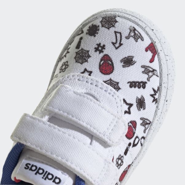 Chaussures Adidas X Marvel Vulc Raid3r Spider-man Scratch Blanc