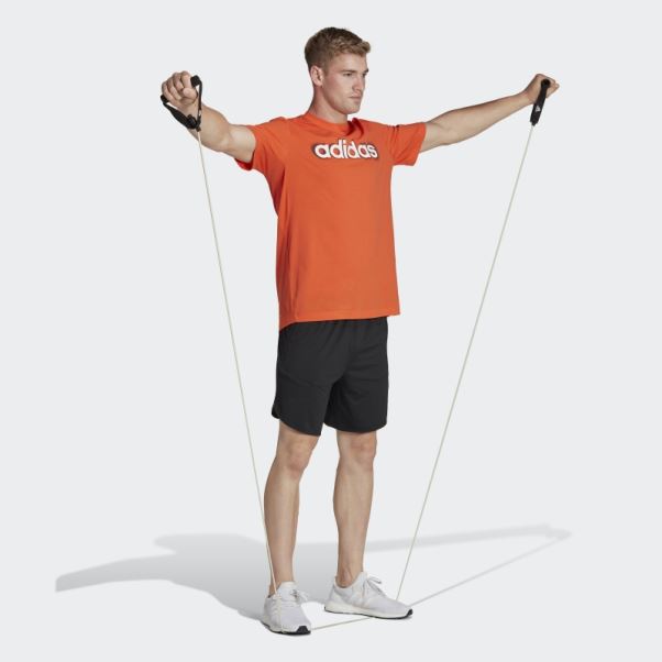 Tee-shirt D'entraînement à Logo Linéaire Imprimé En Silicone Aeroready Adidas Orange