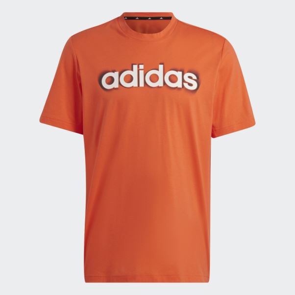 Tee-shirt D'entraînement à Logo Linéaire Imprimé En Silicone Aeroready Adidas Orange