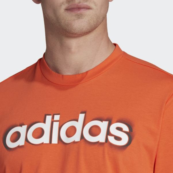 Tee-shirt D'entraînement à Logo Linéaire Imprimé En Silicone Aeroready Adidas Orange