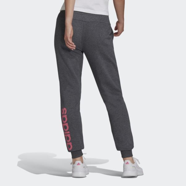 Adidas Pantalon Gris Foncé Chiné Logo Français Terry