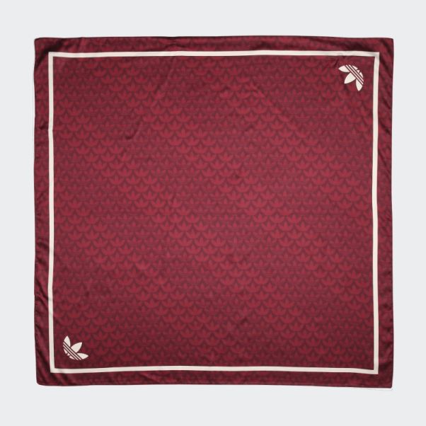Foulard Adidas Trèfle Jacquard Monogram Rouge