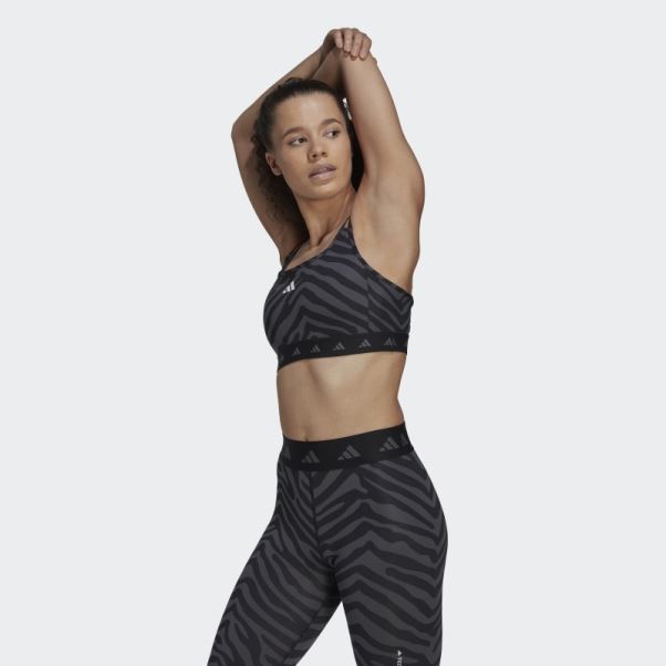 Adidas Brassière Hyperglam Techfit Medium-support Zebra Noir