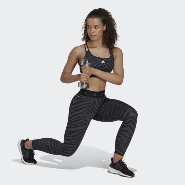 Soutien-gorge Zébré à Maintien Moyen Adidas Hyperglam Techfit Multicolore