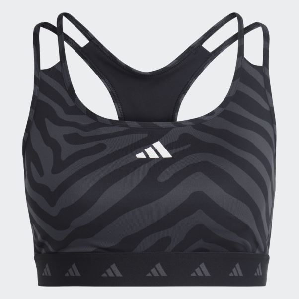 Soutien-gorge Zébré à Maintien Moyen Adidas Hyperglam Techfit Multicolore