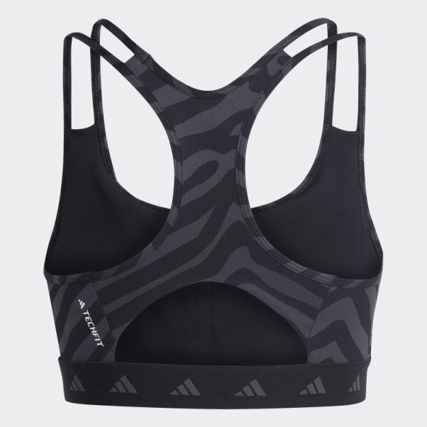 Soutien-gorge Zébré à Maintien Moyen Adidas Hyperglam Techfit Multicolore
