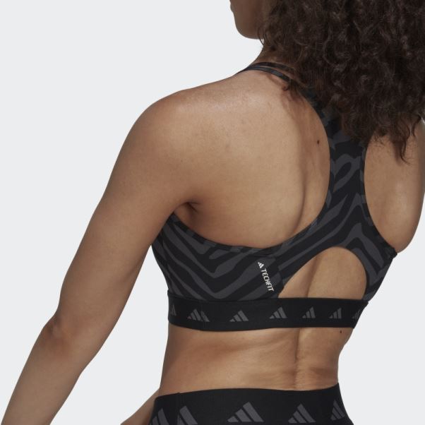 Soutien-gorge Zébré à Maintien Moyen Adidas Hyperglam Techfit Multicolore