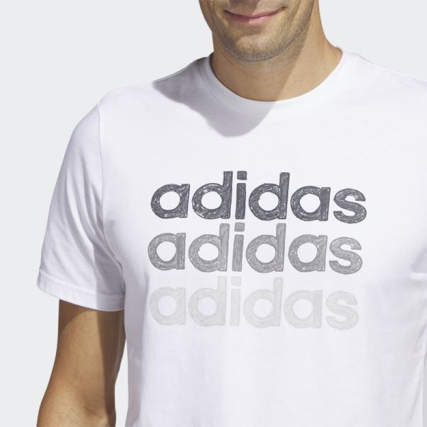 T-shirt Graphique Adidas Multi Linear Sportswear Blanc (manches Courtes)
