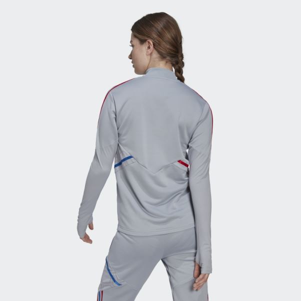Olympique Lyonnais Tiro 21 Training Top Argent Adidas Hot