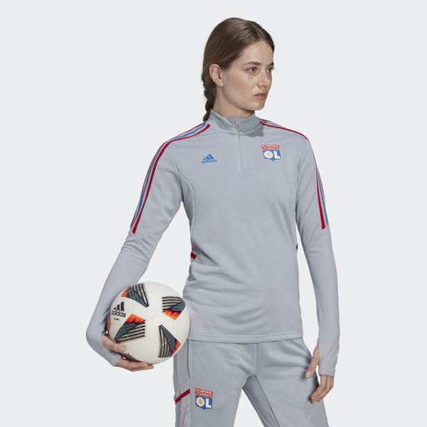 Olympique Lyonnais Tiro 21 Training Top Argent Adidas Hot