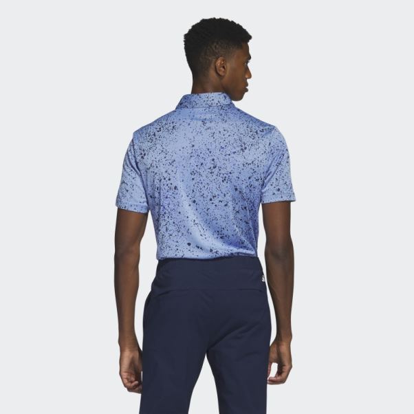 Polo De Golf Bleu Jacquard Adidas