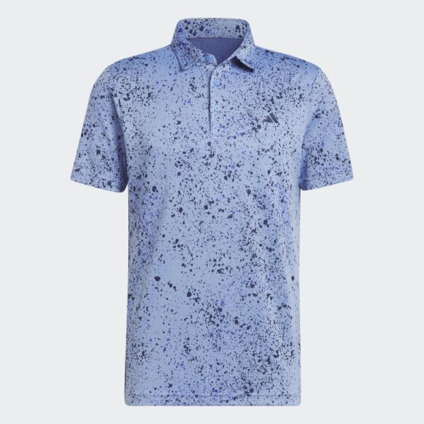 Polo De Golf Bleu Jacquard Adidas