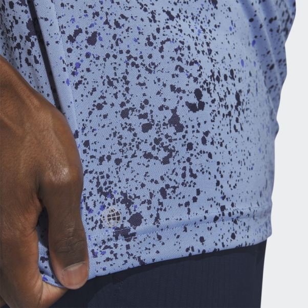Polo De Golf Bleu Jacquard Adidas