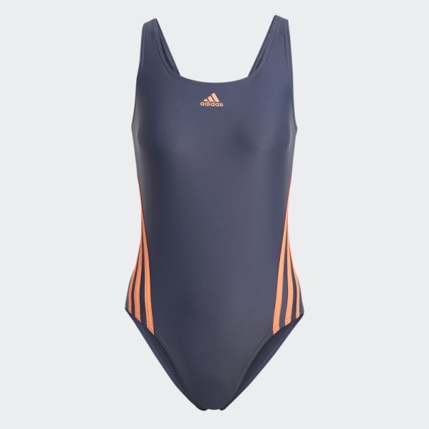Adidas 3-stripes Maillot De Bain Bleu Marine Chaud