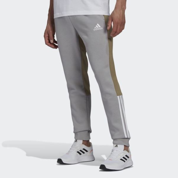 Pantalon En Polaire Colorblock Adidas Mgh Solid Grey Essentials