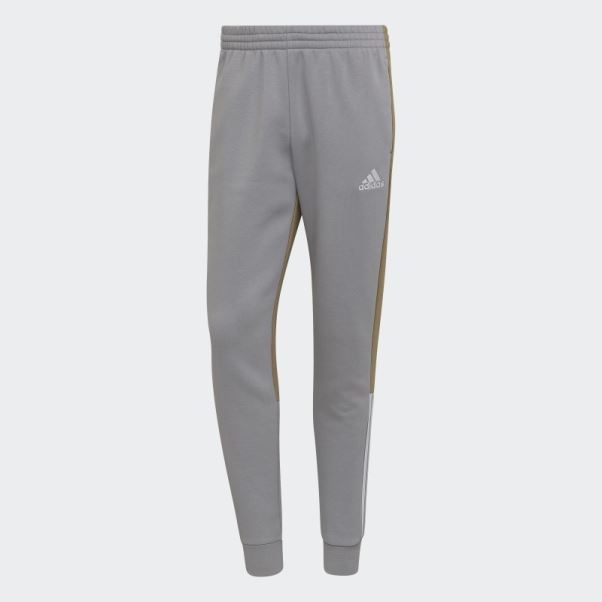 Pantalon En Polaire Colorblock Adidas Mgh Solid Grey Essentials