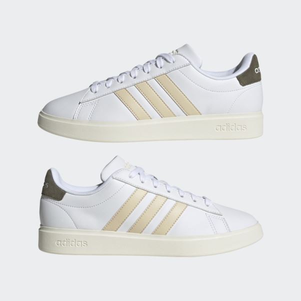 Chaussures Grand Court Cloudfoam Confort Blanc Adidas