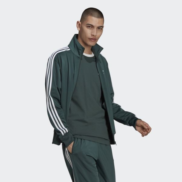 Veste De Survêtement Adidas Adicolor Classics Firebird Vert Minéral
