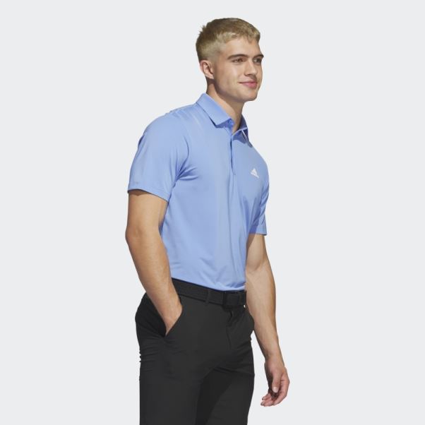 Polo Bleu Adidas Ultimate365 Solide Sur La Poitrine Gauche