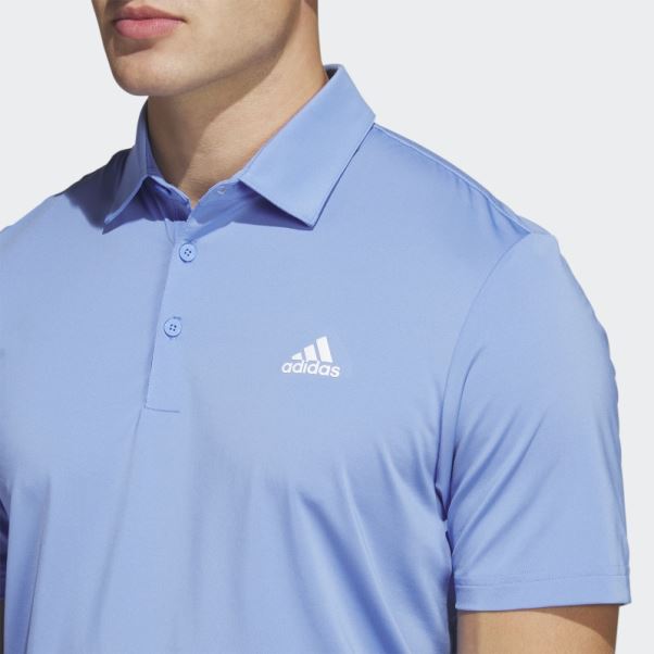 Polo Bleu Adidas Ultimate365 Solide Sur La Poitrine Gauche