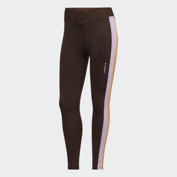 Adidas Leggings Hyperglam Training Techfit 7/8 Marron Foncé