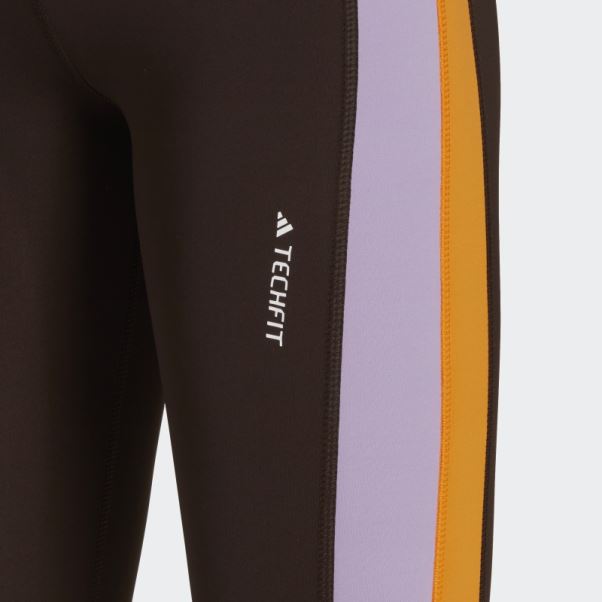 Adidas Leggings Hyperglam Training Techfit 7/8 Marron Foncé