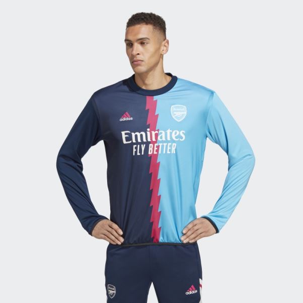 Haut Chaud D'avant-match Arsenal Adidas Bleu Marine