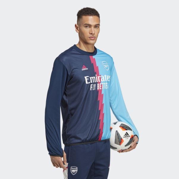 Haut Chaud D'avant-match Arsenal Adidas Bleu Marine