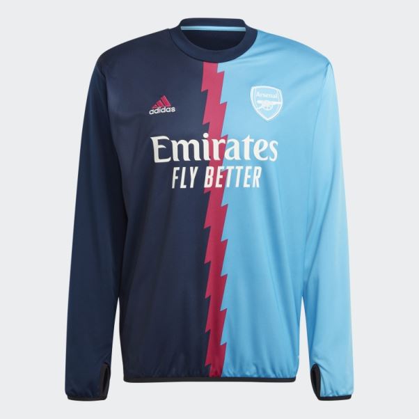 Haut Chaud D'avant-match Arsenal Adidas Bleu Marine