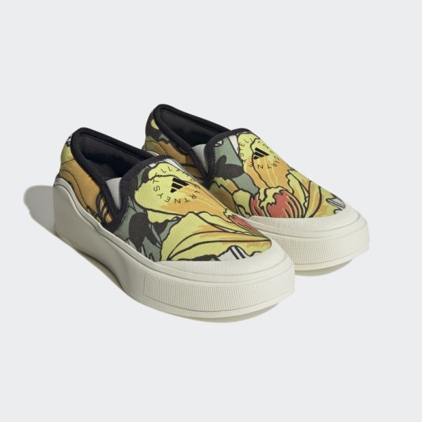 Adidas By Stella Mccartney Court Slip-on Chaussures Vert Tente