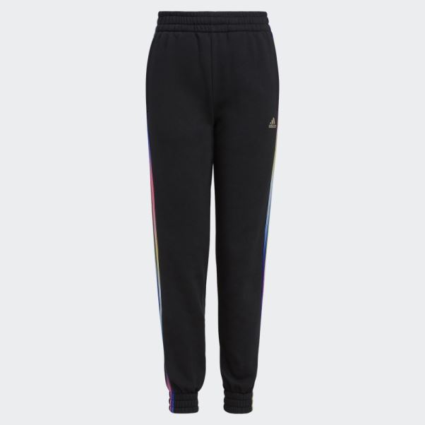 Pantalon De Jogging Adidas Noir En Molleton à Rayures Et à Imprimé Allover